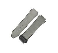 WAHRE Correas De Reloj De Piel De Vaca De Gamuza Marrón Negro Aptas For Hublot Aptas For Yuki Big Bang Goma Underskin Hombres 19mm Deporte Impermeable Suave Reloj Accesorios(Gray-Black-Z2)
