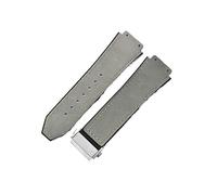 WAHRE Correas De Reloj De Piel De Vaca De Gamuza Marrón Negro Aptas For Hublot Aptas For Yuki Big Bang Goma Underskin Hombres 19mm Deporte Impermeable Suave Reloj Accesorios(Gray-Steel-Z2)
