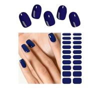Wahrshei Pegatinas de Gel | Classic Blue Pegatinas Uñas Gel | 20 Pcs Gel Semicurado de Pegatinas | Adhesivos para Uñas de Gel