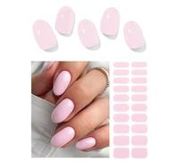 Wahrshei Tiras de gel UV | 20 unidades Classic Pink UV Nail Wraps autoadhesivas | Pegatinas de uñas