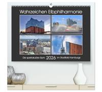Wahrzeichen Elbphilharmonie (hochwertiger Premium Wandkalender 2026 DIN A2 quer), Kunstdruck in Hochglanz: Einzigartige Motive der Elphi aus ungewöhnlichen Perspektiven und Situationen.