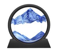 Wai Danie Cuadros de arena para girar en 3D Sandscape el arte de arena en aguas profundas pintura de arena regalos de reloj arena decoración astética oficina salón escritorio adultos niños (azul 7")