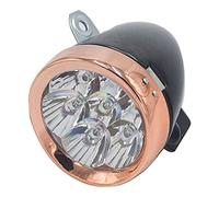 WaiDXn 99 Retro Streetlined Bicycle Head Light Super Bright LED Metal Chrome Bikes Footlight