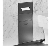 WaiDXn Estante de Ducha Empotrado de Acero Inoxidable con Papelera integrada(Grigio,30x65x14cm)