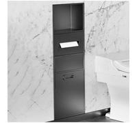 WaiDXn Estante de Ducha Empotrado de Acero Inoxidable con Papelera integrada(Grigio,30x86x14cm)