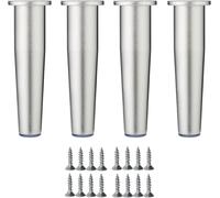 WaiDXn hsj - 4 patas ajustables para muebles, muebles de metal, sofá, cama, pies de apoyo para sofá, mueble de TV, mesa de centro, aparador (plateado)