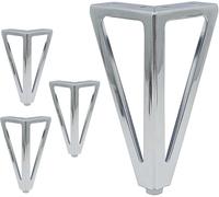 WaiDXn hsj - 4 patas de metal para muebles de sofá, gabinete, patas triangulares de hierro para cama, banco, armario, mesita de noche (plateado)