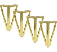 WaiDXn hsj - 4 patas de metal para muebles de sofá, gabinete, patas triangulares de hierro para cama, banco, armario, mesita de noche (dorado)