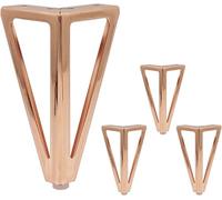WaiDXn hsj - 4 patas de metal para muebles de sofá, gabinete, patas triangulares de hierro para cama, banco, armario, mesita de noche (oro rosa)