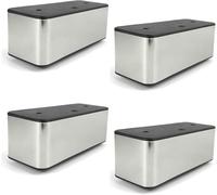 WaiDXn hsj - 4 patas de metal para sofá de diseño simple, patas de mesa de café para soporte de TV, sofá, armario, patas otomanas (plateado, rectangular)