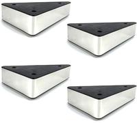 WaiDXn hsj - 4 patas de metal para sofá de diseño simple, patas de mesa de café para soporte de TV, sofá, armario, patas otomanas (plata, triángulo)