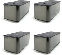 WaiDXn hsj - 4 patas de metal para sofá de diseño simple, patas de mesa de café para soporte de TV, sofá, armario, patas otomanas (Schwarz, rectangular)