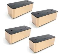 WaiDXn hsj - 4 patas de metal para sofá, diseño simple, patas de mesa de café para soporte de TV, sofá, armario, patas otomanas (dorado, rectangular)