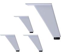 WaiDXn hsj Patas de metal ajustables para sofá, patas de muebles con tornillos, para sofá, cocina, sofá, estantería, juego de 4, color blanco, 8 cm