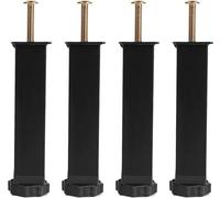 WaiDXn hsj - Patas de metal para muebles, patas de repuesto de altura ajustable, agujero doble T, patas fijas para marco de cama, patas de soporte de quilla (Schwarz)
