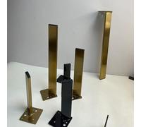 WaiDXn hsj - Patas de metal para sofá, patas de mesa de acero inoxidable, adecuadas para patas de mesa de café, armarios, armarios de TV, armarios de titanio negro, 15 cm