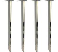 WaiDXn hsj - Patas rectangulares de acero inoxidable para muebles, de repuesto resistente, para armario de cocina, barra de desayuno, patas de soporte superior (plateado)