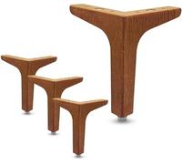 WaiDXn hsj - Pies de metal modernos triangulares de metal para sofás, armarios, mesitas de noche, mesas de café (color madera de nogal)