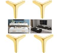 WaiDXn hsj Pies de metal para muebles, patas de sofá de estilo moderno para mesa, armario, sofá, silla, patas triangulares de repuesto (dorado)