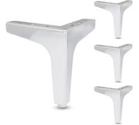 WaiDXn hsj Pies de metal para muebles, patas triangulares de soporte de sofá, patas de repuesto para armario, sofá, silla, mesita de noche (plateado)