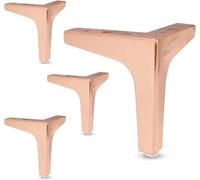 WaiDXn hsj Pies de metal para muebles, patas triangulares de soporte de sofá, patas de repuesto para armario, sofá, silla, mesita de noche (oro rosa)