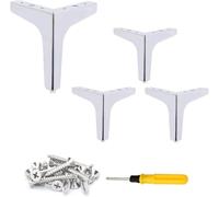 WaiDXn hsj - Pies triangulares de metal para muebles de estilo moderno, para mesa, armario, sofá, mesa de café, fácil de instalar (plateado)