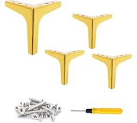 WaiDXn hsj - Pies triangulares de metal para muebles de estilo moderno, para mesa, armario, sofá, mesa de café, fácil de instalar (dorado)
