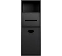 WaiDXn Nicho de Ducha de Acero Inoxidable con Estante y Papelera Integrados(Nero,20x63x13.5cm)