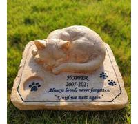 WaiDXn Piedras conmemorativas Personalizadas for Mascotas, Decoraciones de jardín for Gatos, Regalos conmemorativos for Gatos