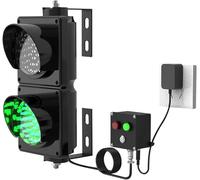 WaiDXn Semáforo 2 en 1 Rojo-Verde con Interruptor Carcasa de PC Negra Lente Transparente Semáforo con Interruptor Luz de señal de tráfico LED Industrial for Exteriores(10m Extension Cord)