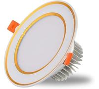 WaiDXn WDX- Panel de luz LED Delgado Oculto Resistente, Accesorios de iluminación empotrables Decorativos for Techo, Downlights Redondos de Panel Dorado Destacar(Warm Light,5W)