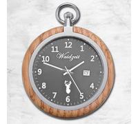 Waidzeit Hombre Reloj de Bolsillo Acero Inox Madera Braun Con Cadena de Reloj