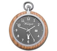 Waidzeit Hombre Reloj de Bolsillo Acero Inox Madera Braun Con Cadena UWATG01