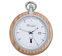 Waidzeit Hombre Reloj de Bolsillo Acero Inox Madera Braun Con Cadena UWAYT01