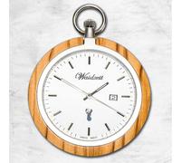 Waidzeit Hombre Reloj de Bolsillo Acero Inox Madera Marrón Claro Con Cadena