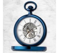 Waidzeit Hombre Reloj de Bolsillo Acero Inoxidable Azul Con Cadena de Reloj