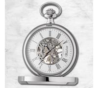 Waidzeit Hombre Reloj de Bolsillo Acero Inoxidable Plata Con Cadena de Reloj