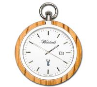 Waidzeit Hombre Reloj de Bolsillo Acero Madera Marrón Claro Con Cadena UWATO01