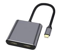 Waiecnksa Hub USB tipo C 4 en 1 a doble puerto de carga compatible con 4K HD, adaptador de estación de acoplamiento USB-C compatible con pantalla de doble pantalla