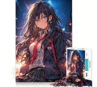 Waifu en Uniforme Escolar Rompecabezas 1000 Juego de concentración Mental Diseño Ajustado sin Huecos Desafío Cerebral Interactivo para el hogar (50x75cm)