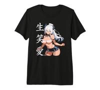 Waifu Sexy Anime Girl Cuernos Vendaje Sujetador Estilo Manga Japonés Camiseta Premium