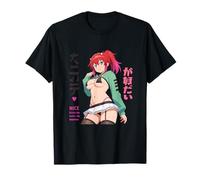 Waifu Sexy Anime Girl Horns Minifalda Estilo Manga Japonés Camiseta