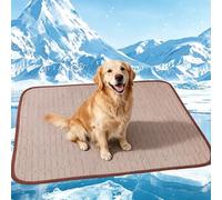 Waigg Kii Alfombrilla de refrigeración para perros, de seda de hielo, almohadilla de refrigeración para mascotas, para perros y gatos, cama de verano transpirable extragrande con parte inferior