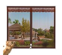 Waigg Kii Malla protectora de ventana para gatos con cremallera vertical, borde de encaje, pantalla de seguridad antiarañazos, autoadhesiva, mosquitera para balcón, dormitorio, ventana, fibra de
