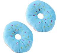 WaigN 2 piezas de juguete de peluche con forma de dona azul para mascotas, bonito juguete de sonido chirriante en forma de dona para mascotas, juguete de peluche chirriante para perros, tecnología de