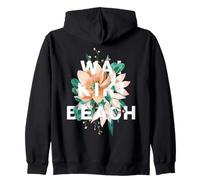 Waikiki Beach Diseño Floral Waikiki Honolulu Oahu Hawaii Sudadera con Capucha