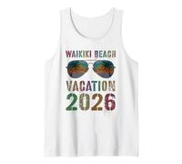 Waikiki Beach Vacation 2026 Vacay Swim Travel Matching Camiseta sin Mangas
