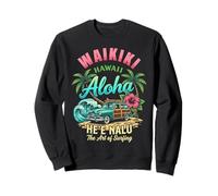 Waikiki Hawaii Aloha He'e Nalu Vintage Surf Wagon, Estilo Retro Sudadera