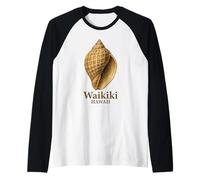 Waikiki Hawaii Beach Travel Vacaciones Shell Collector Camiseta Manga Raglan