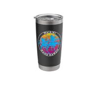 Waikiki, Oahu. Aloha Vacation Vintage 80s hawaiian Vaso térmico de acero inoxidable de doble pared